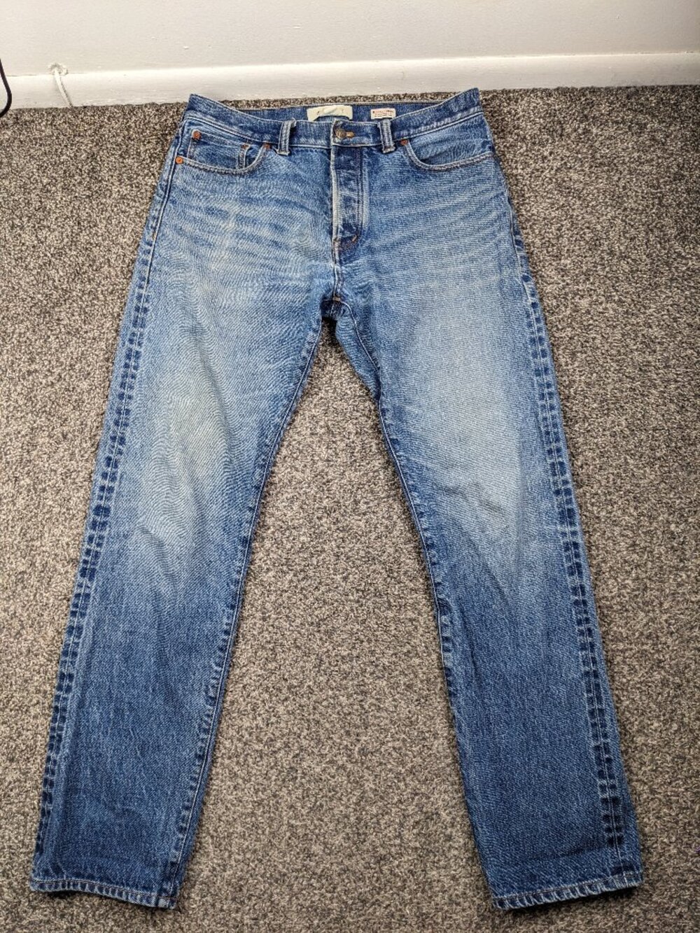 Madewell Jeans Kaihara Japanese Selvedge 1991 Straight Button Fly Mens 32x32